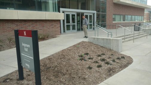 Herman Batelaan outside of of Jorgensen Hall